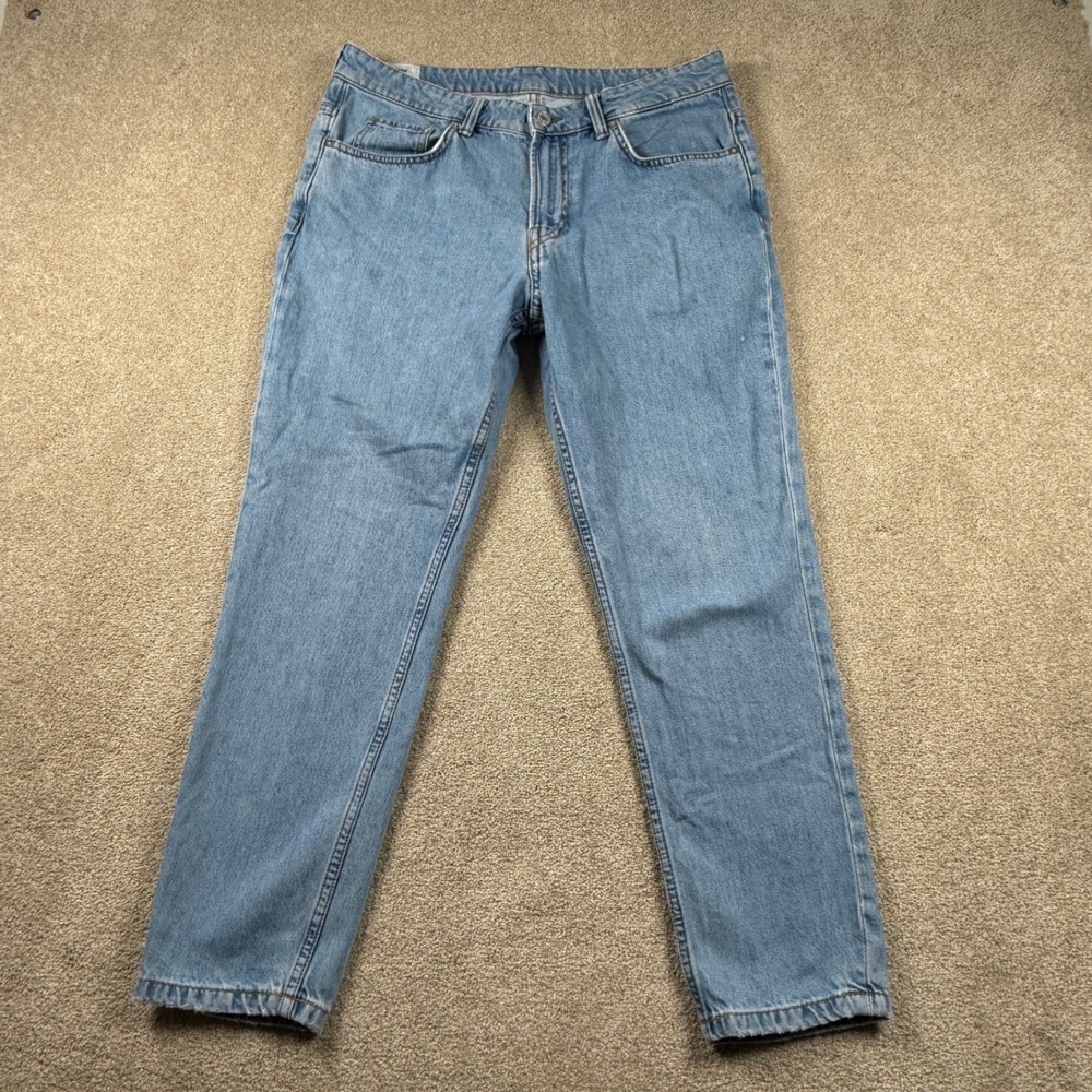 H&M Mens 32 Blue Denim Jeans‎ Adult Relaxed Fit Light Wash Cotton